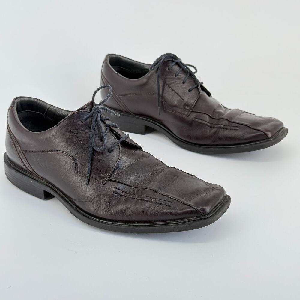 Vtg Belvedere Studios Dumbarton Men Size 9.5D Dress Shoes Square Toe Plum Brazil